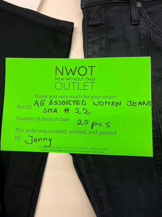 Brand Names | AG | Assorted Women's Jeans & Pants | 25 Pieces | Small Box #SMA-22