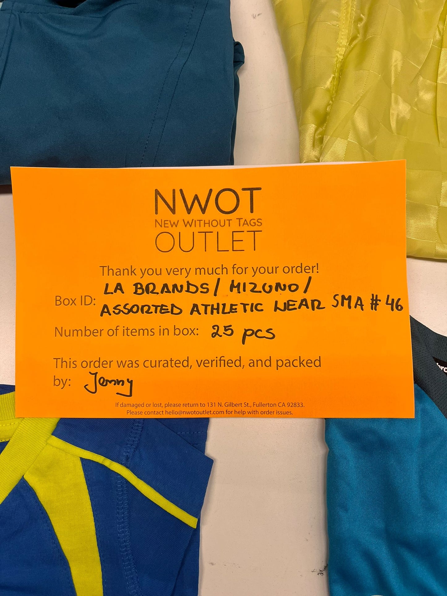 LA Brands | Mizuno | Assorted Athletic Apparel | 25 Pieces | Small Box #SMA-46