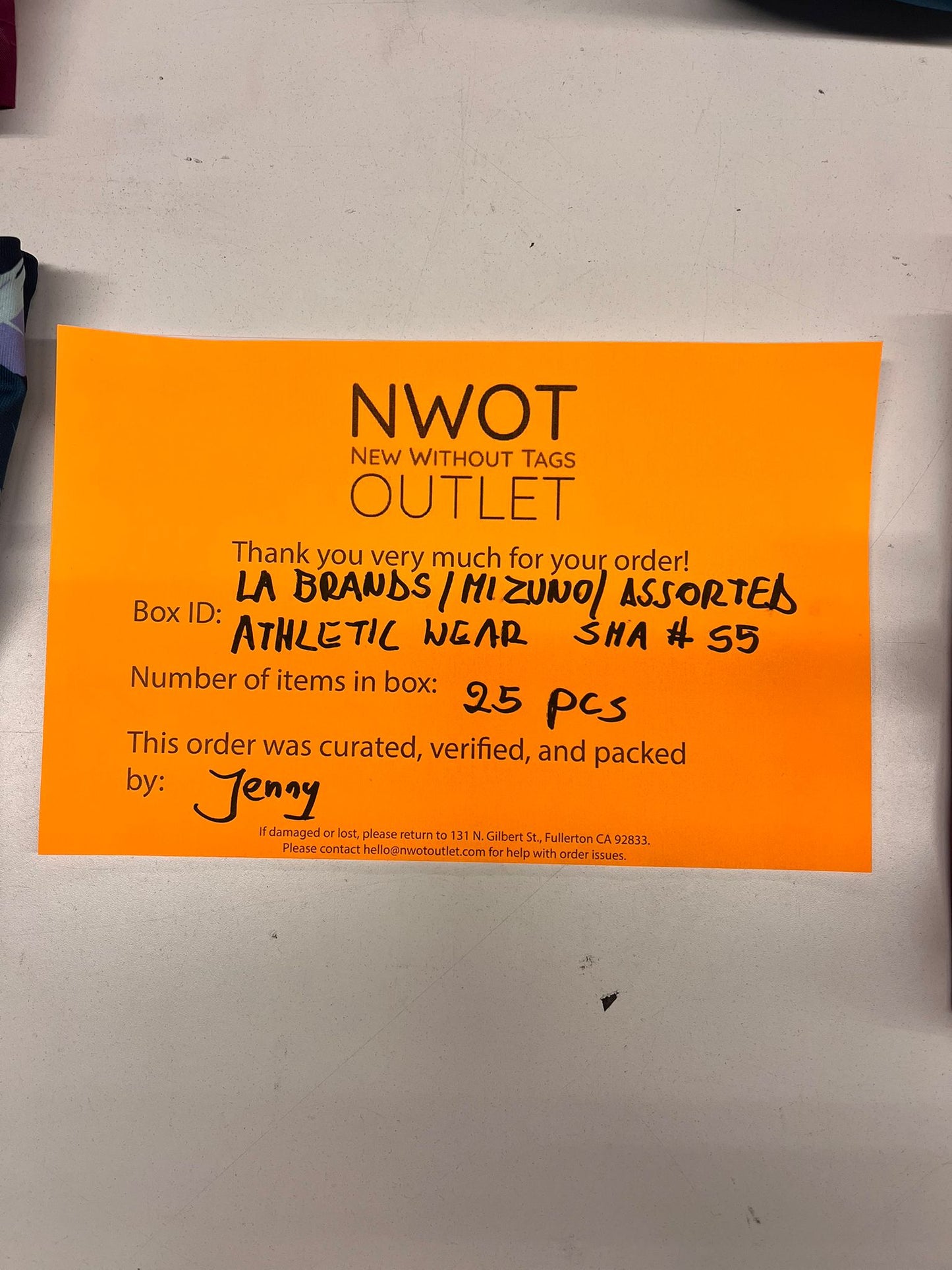 LA Brands | Mizuno | Assorted Athletic Apparel | 25 Pieces | Small Box #SMA-55