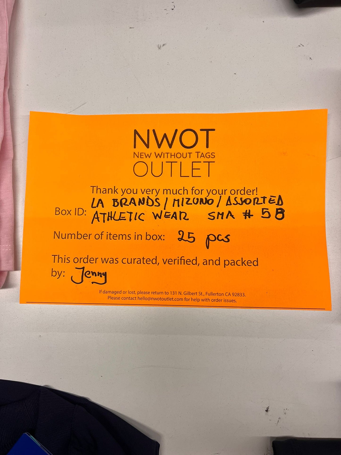 LA Brands | Mizuno | Assorted Athletic Apparel | 25 Pieces | Small Box #SMA-58