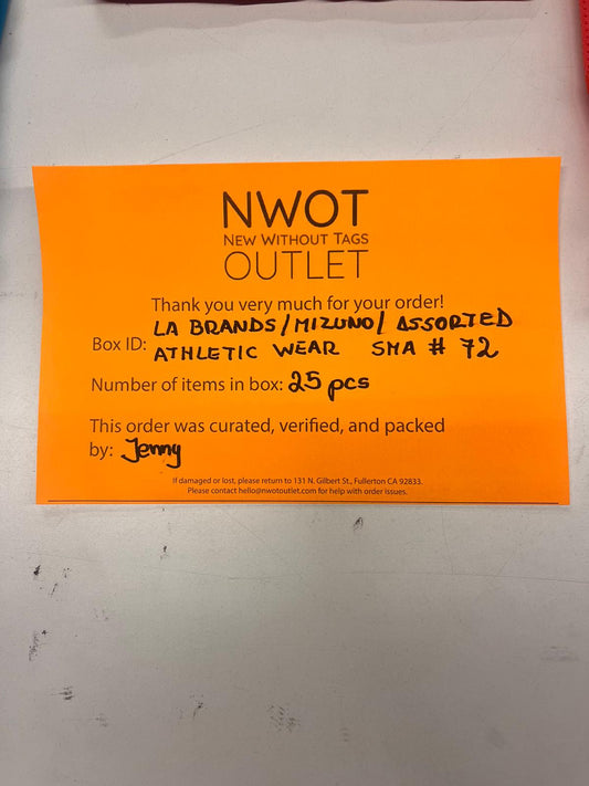 LA Brands | Mizuno | Assorted Athletic Apparel | 25 Pieces | Small Box #SMA-72