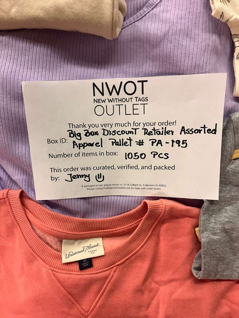 Target | Assorted Apparel | 1050 Pieces | Shelf Pulls & Returns | Pallet #PA-195