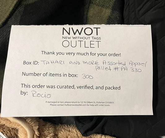 Tahari and more | Assorted Apparel | 300 Pieces | New with Tag | Pallet #PA-330