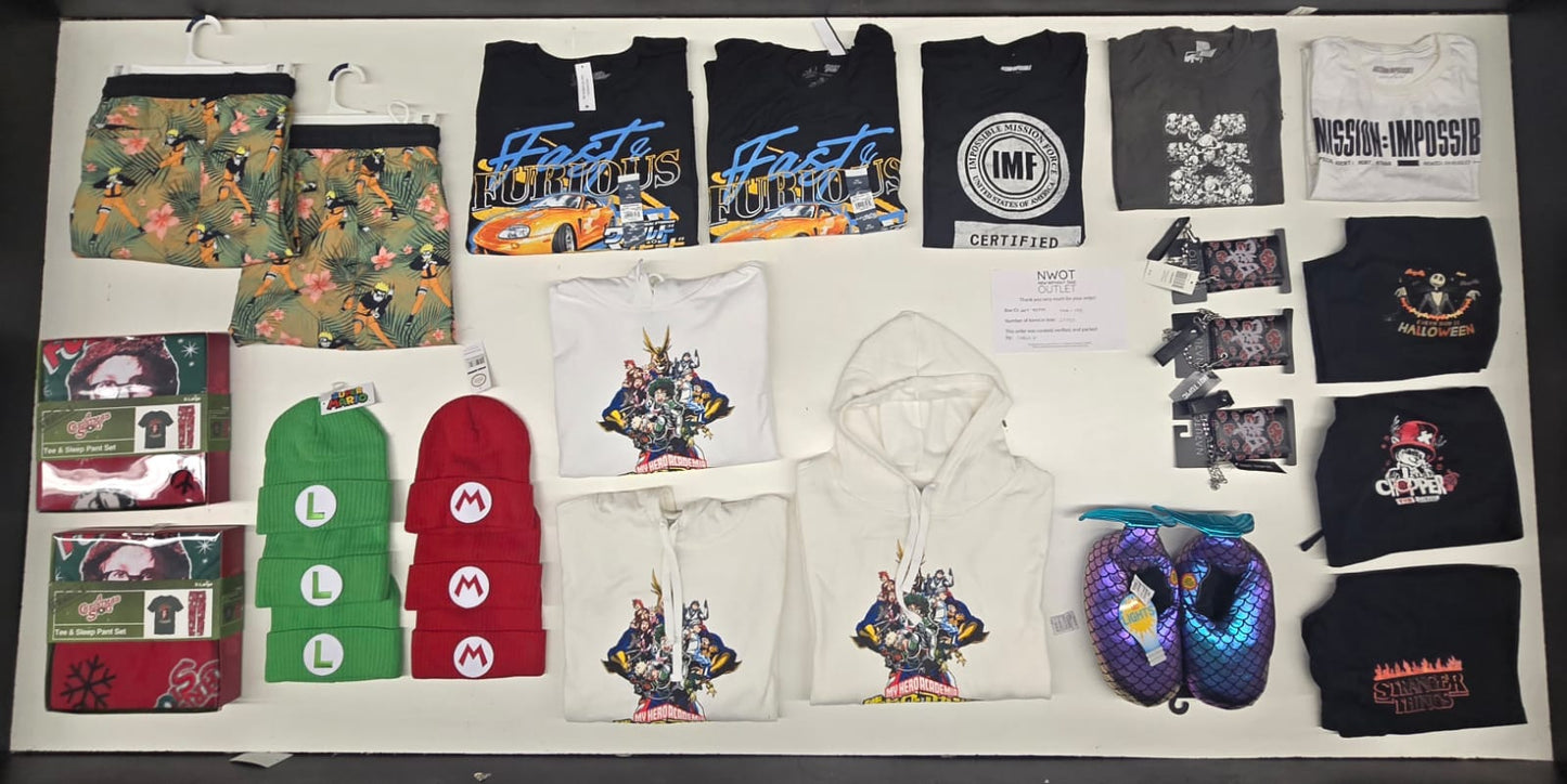 Hot Topic | Assorted Apparel and Accessories | 25 Pieces | Small Box# SMA-198