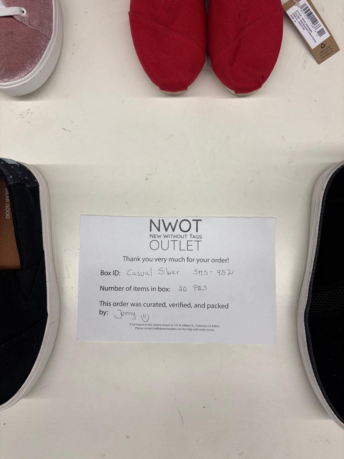 Casual Silver Shoes | Assorted Silver Shoes | 20 pairs | Small Box# SMA-452