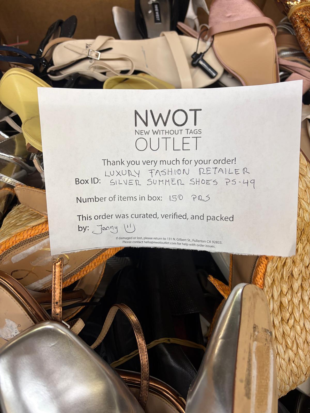 Luxury Fashion Retailer | Silver Summer Shoes | 150 pairs | Pallet# PS-49