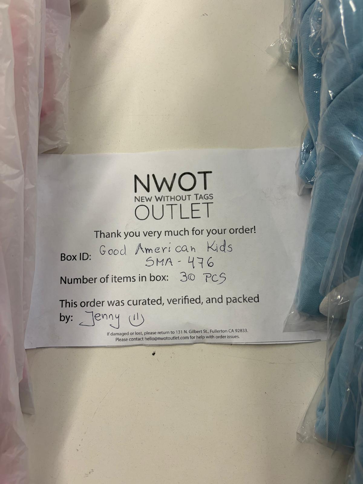 Good American | Assorted Kid's Apparel | 30 Pieces | SMALL BOX # SMA-476