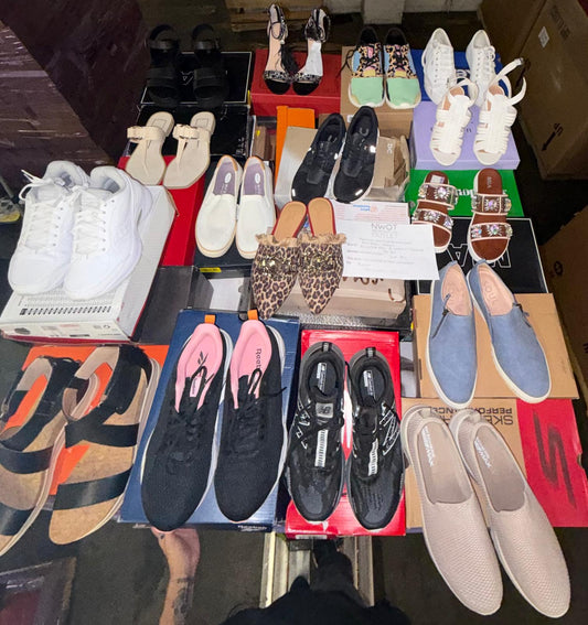 Amazon Brand Shoes | Assorted Men's and Women's Bronze Footwear | Returns | 213 Pairs | Pallet# PS-84