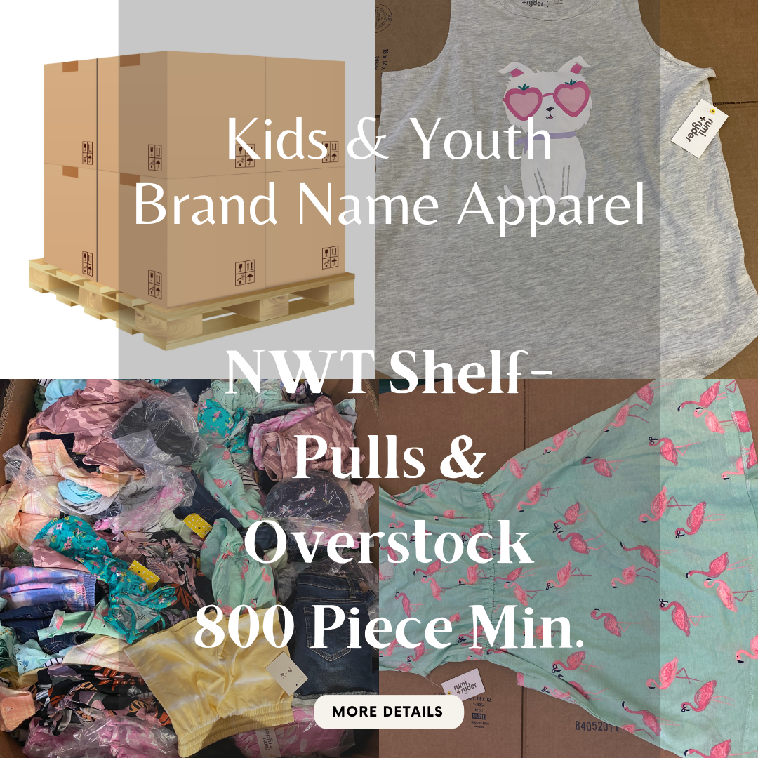 Kid's & Youth Brand Name Apparel NWT ShelfPulls & Overstock Palle