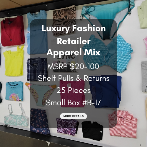 Luxury Fashion Retailer | Apparel Mix | MSRP $20-100 | Shelf-Pulls & Returns | 25 Pieces | Small Box #B-17