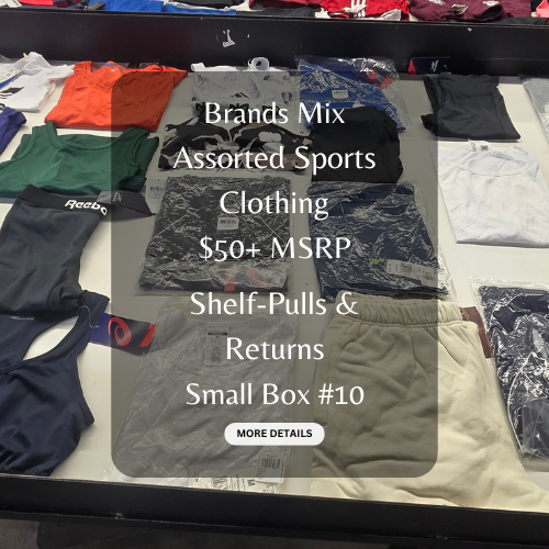 Brands Mix | Assorted Sports Clothing | $50+ MSRP | Shelf Pulls & Returns | 25 Pieces | Small Box #10