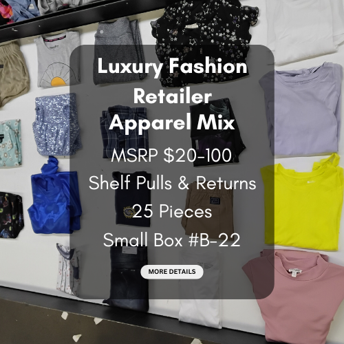 Luxury Fashion Retailer | Apparel Mix | MSRP $20-100 | Shelf-Pulls & Returns | 25 Pieces | Small Box #B-22