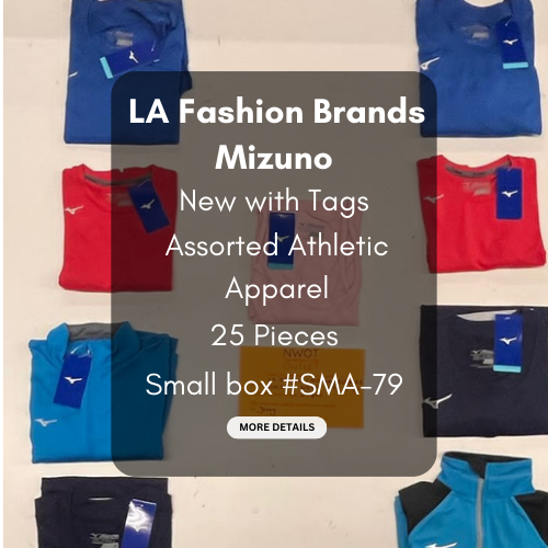 LA Brands | Mizuno | Assorted Athletic Apparel | 25 Pieces | Small Box #SMA-79