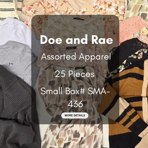 Doe And Rae | Women Assorted Apparel | 25 Pieces | Small Box# SMA-436