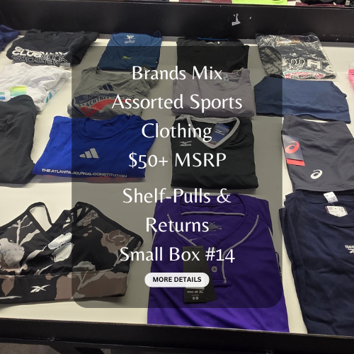 Brands Mix | Assorted Sports Clothing | $50+ MSRP | Shelf Pulls & Returns | 25 Pieces | Small Box #14