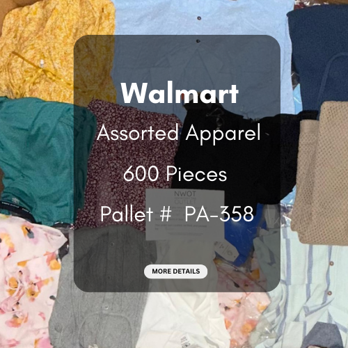 Walmart | Assorted  Apparel | 600 Pieces | Pallet #PA-358