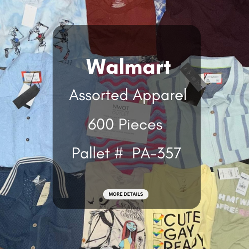 Walmart | Assorted  Apparel | 600 Pieces | Pallet #PA-357