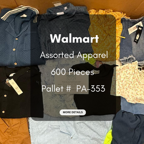 Walmart | Assorted  Apparel | 600 Pieces | Pallet #PA-353
