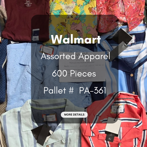 Walmart | Assorted  Apparel | 600 Pieces | Pallet #PA-361