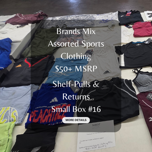 Brands Mix | Assorted Sports Clothing | $50+ MSRP | Shelf Pulls & Returns | 25 Pieces | Small Box #16