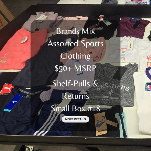 Brands Mix | Assorted Sports Clothing | $50+ MSRP | Shelf Pulls & Returns | 25 Pieces | Small Box #18