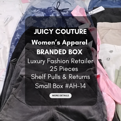 JUICY COUTURE | Women's Assorted Apparel | BRANDED BOX | NWT | 25 Pieces | Small Box #AH-14