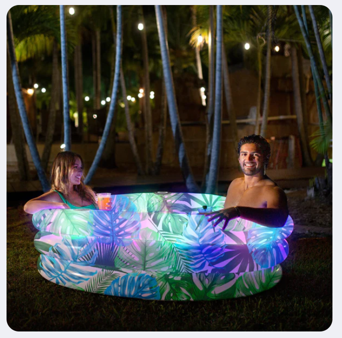 PoolCandy  | Tropical Palms Illuminated Sunning Pool |  Bluetooth Speaker | NWT | Small Box