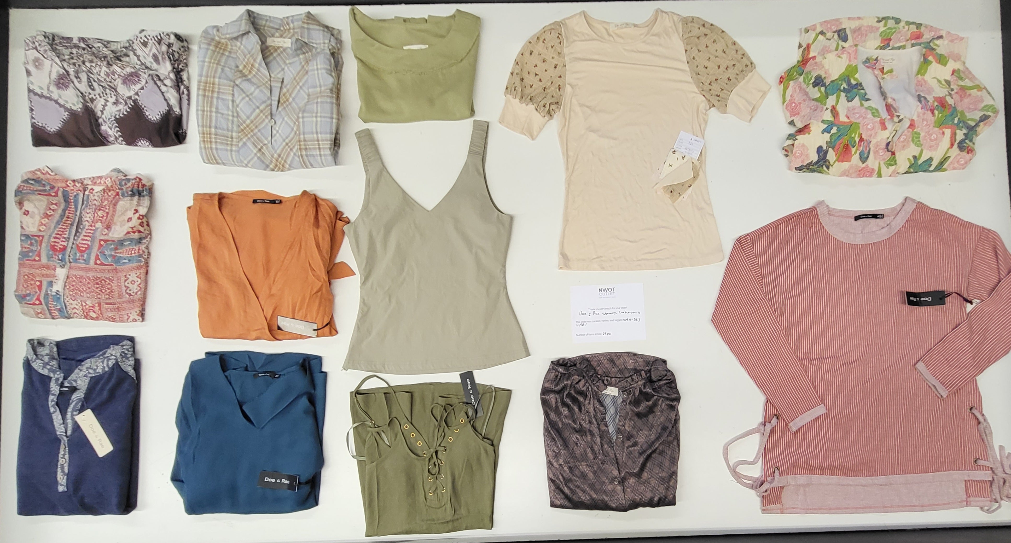 Doe & Rae | Assorted Women's Contemporary Apparel | NWT | 25 Pieces | Small Box #SMA-563