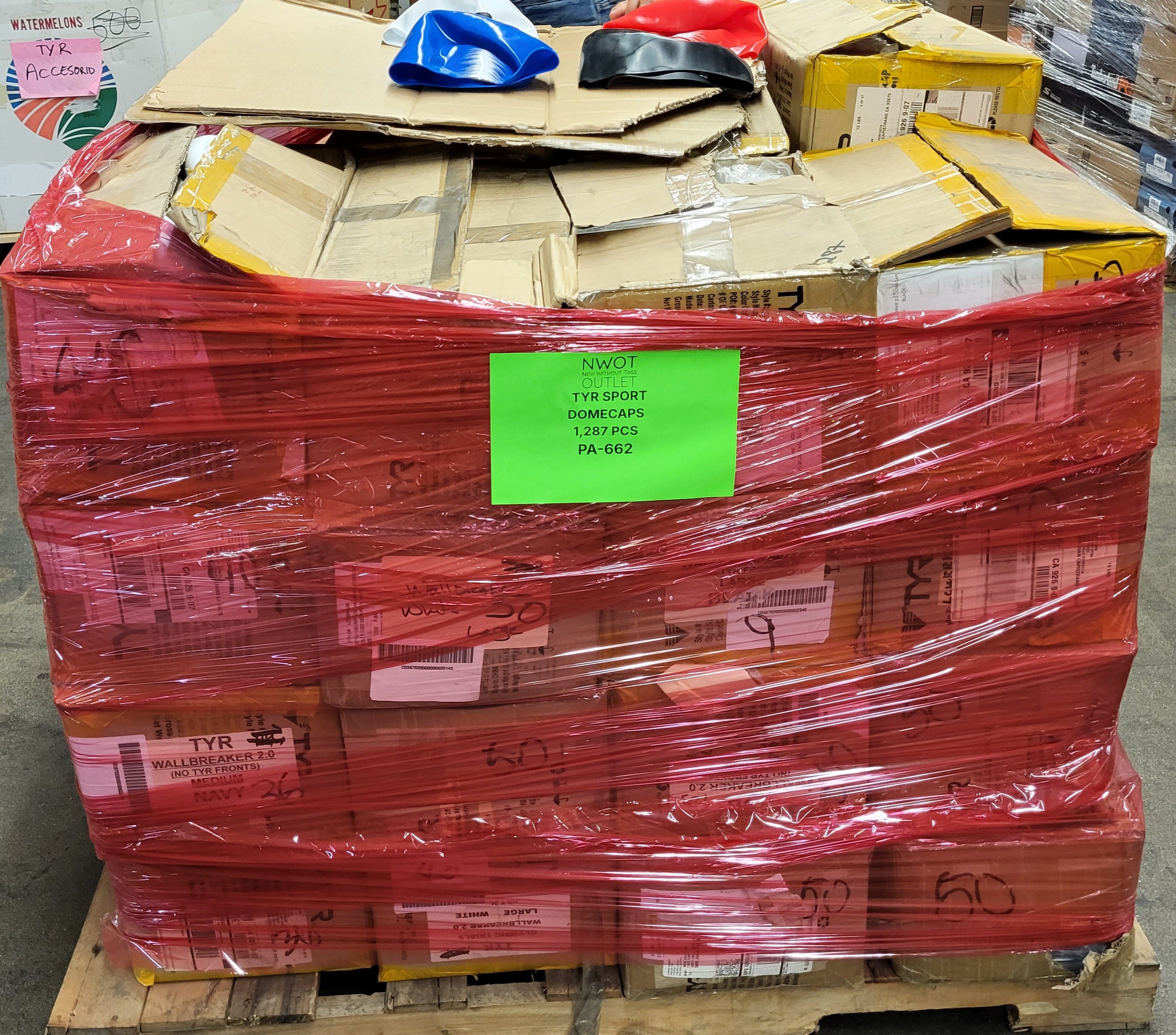TYR SPORT SPORTING DOMECAPS | Assorted Men's, Women's Accessories | NWOT | 1287 Pieces | Pallet #PA-662