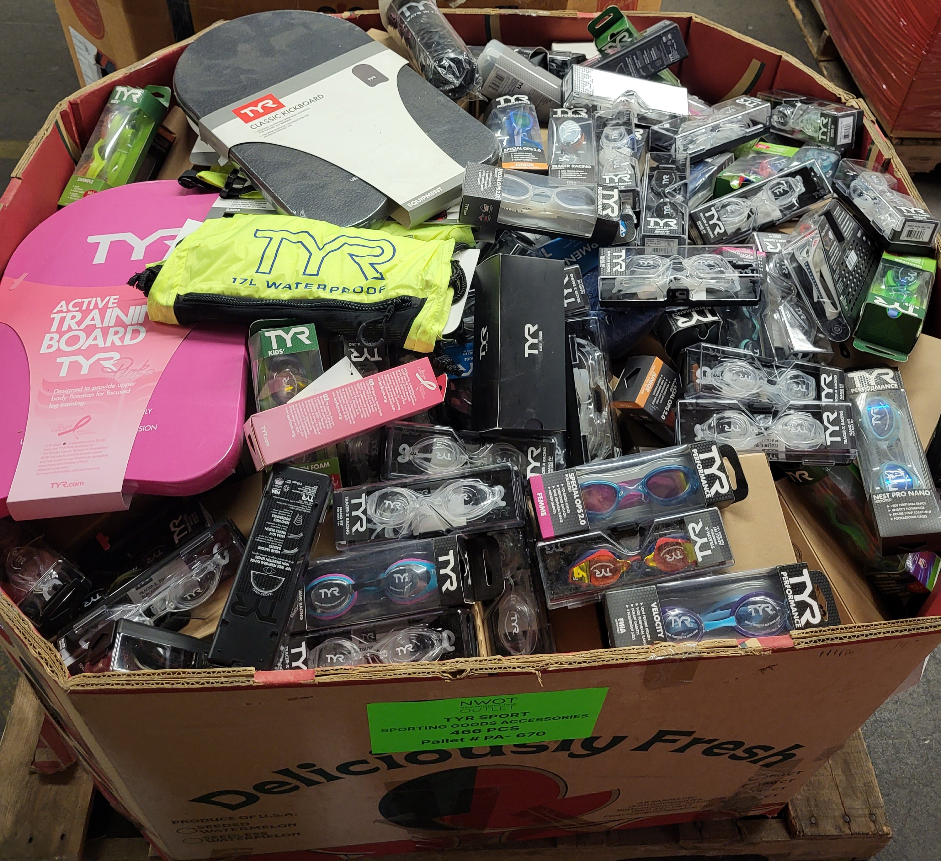 TYR SPORT | Assorted Men's, Women's & Kid's Accessories | NWT | 466 Pieces | Pallet #PA-670