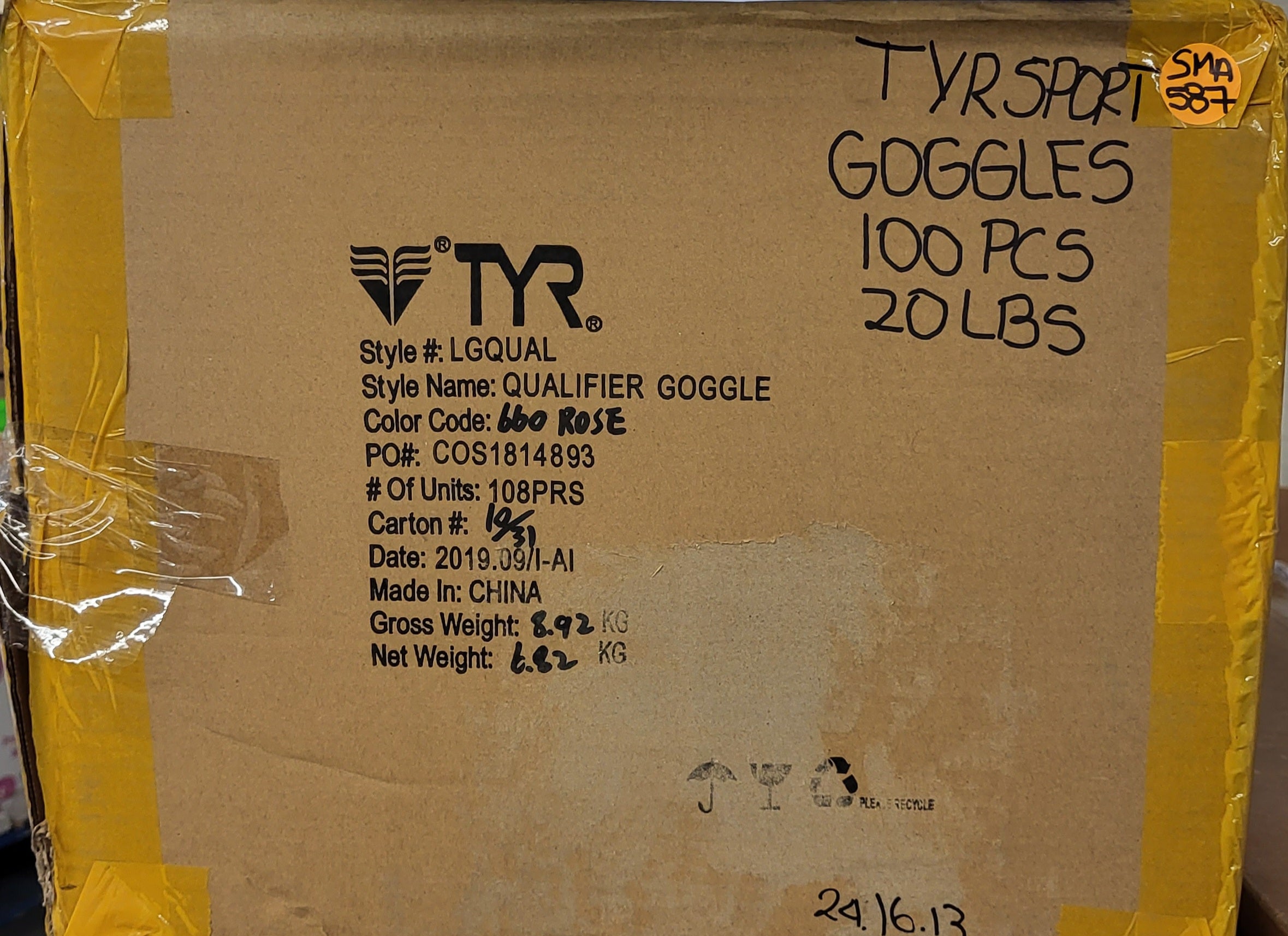 TYR SPORT GOGGLES | Assorted Men's, Women's & Kid's Accessories | NWT | 100 Pieces | Small Box #SMA-587
