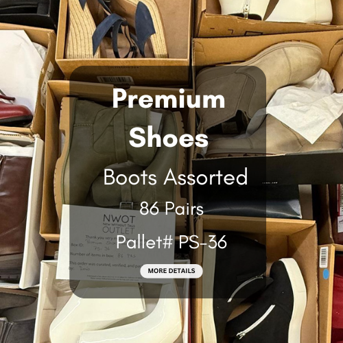 Premium Shoes | Boots Assorted  | 86 pairs | Pallets # PS-36