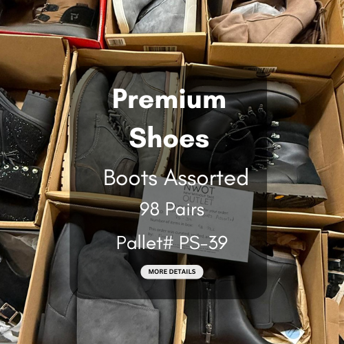 Premium Shoes | Boots Assorted  | 98 pairs | Pallets # PS-39