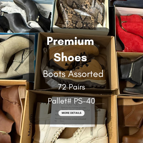 Premium Shoes | Boots Assorted  | 72 pairs | Pallets # PS-40
