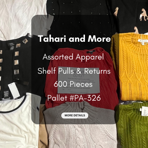 Tahari and more | Assorted  Apparel | 600 Pieces | New with Tag | Pallet #PA-326