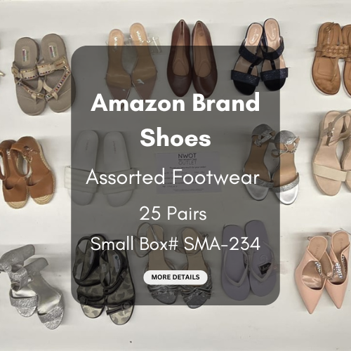 Amazon Brand Shoes | Assorted Footwear | Returns | 25 Pieces | Small Box# SMA-234
