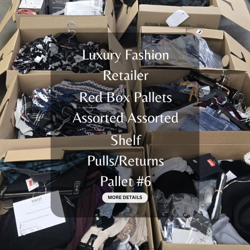 Luxury Fashion Retailer | Red Box Pallets | Assorted Assorted | Shelf Pulls & Returns | Pallet #6