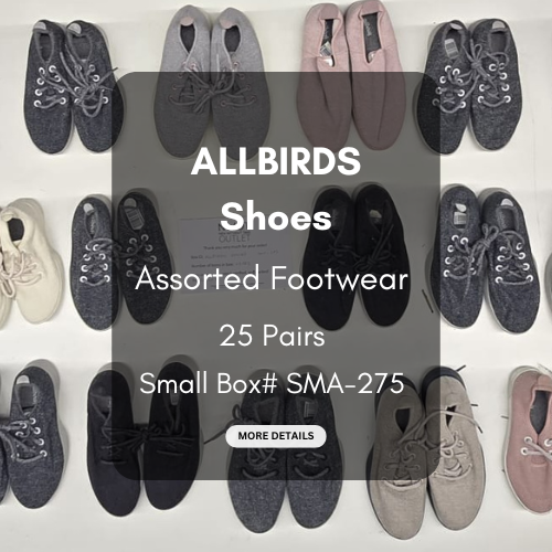 Allbirds Shoes | Assorted Footwear | 25 Pieces | Small Box# SMA-275