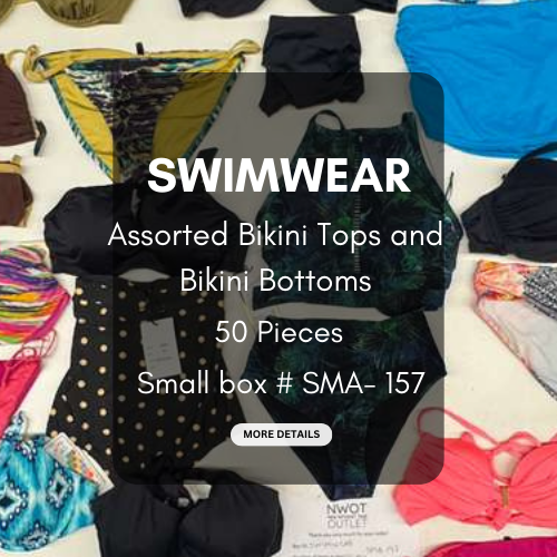 Swimwear  | Assorted Bikini Tops and Bikini Bottoms | 50 Pieces | Small Box # SMA-157