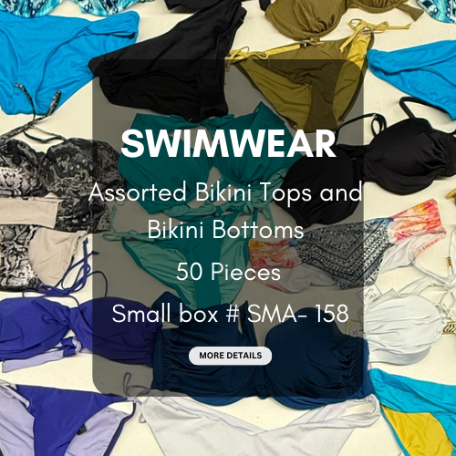 Swimwear  | Assorted Bikini Tops and Bikini Bottoms | 50 Pieces | Small Box # SMA-158