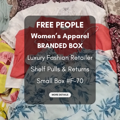 FREE PEOPLE & MORE | Women's Assorted Apparel | $75+ MSRP | BRANDED BOX | Shelf-Pulls/Returns | 25 Pieces | Small Box #F-70