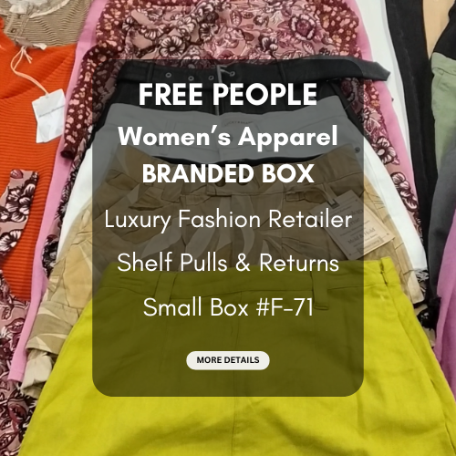 FREE PEOPLE & MORE | Women's Assorted Apparel | $75+ MSRP | BRANDED BOX | Shelf-Pulls/Returns | 25 Pieces | Small Box #F-71