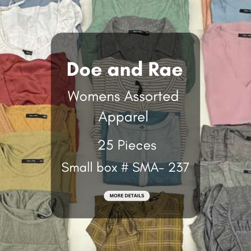 Doe And Rae | Women Assorted Apparel | 25 Pieces | Small Box# SMA-237