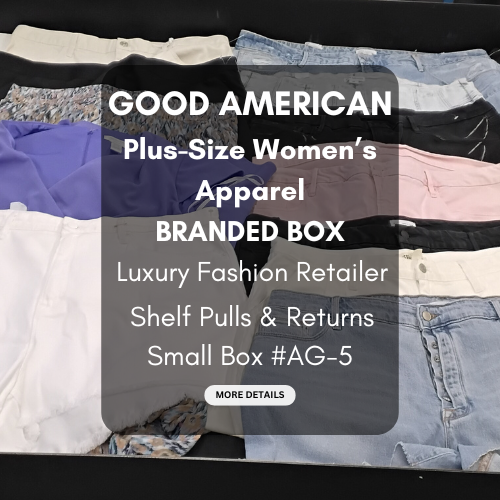 GOOD AMERICAN & MORE | PLUS SIZE | Women's Assorted Apparel | $75+ MSRP | BRANDED BOX | Shelf-Pulls/Returns | 25 Pieces | Small Box #AG-5