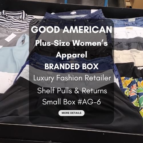 GOOD AMERICAN & MORE | PLUS SIZE | Women's Assorted Apparel | $75+ MSRP | BRANDED BOX | Shelf-Pulls/Returns | 25 Pieces | Small Box #AG-6