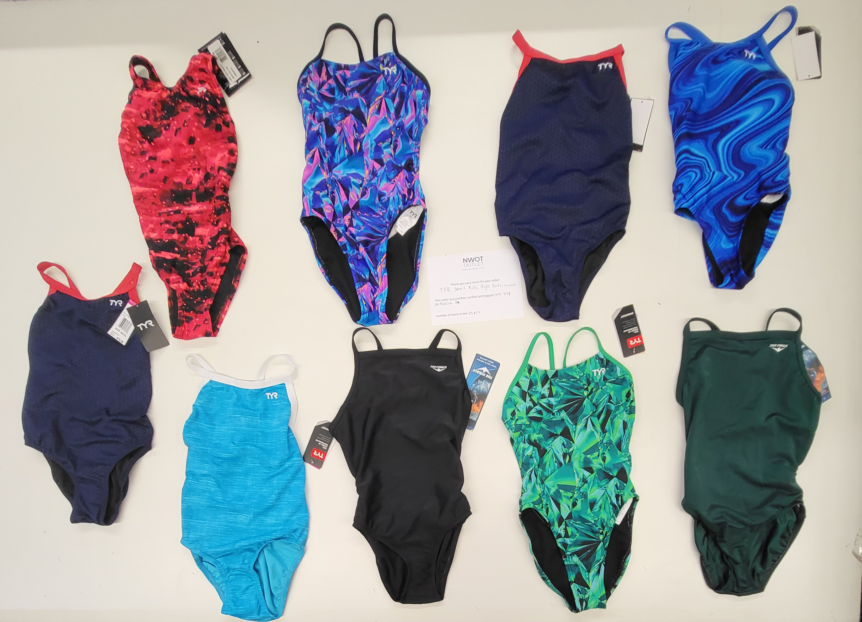 TYR sport high performance | Assorted Kid's Apparel | NWT | 25 Pieces | Small Box #548