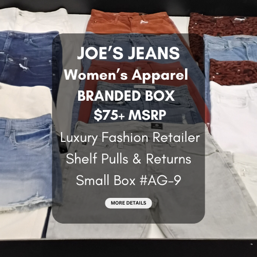 JOE'S JEANS & MORE | Women's Assorted Apparel | $75+ MSRP | BRANDED BOX | Shelf-Pulls/Returns | 25 Pieces | Small Box #AG-9