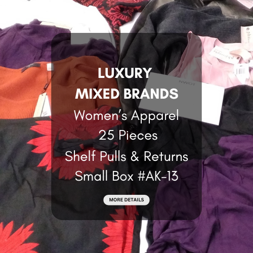 LUXURY MIXED BRANDS | Women's Assorted Apparel | BRANDED BOX | Shelf-Pulls/Returns | 25 Pieces | Small Box #AK-13