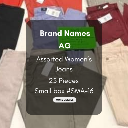 Brand Names | AG | Assorted Women's Jeans & Pants | 25 Pieces | Small Box #SMA-16
