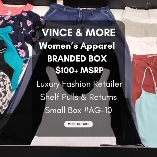 VINCE & MORE | Women's Assorted Apparel | $100+ MSRP | BRANDED BOX | Shelf-Pulls/Returns | 25 Pieces | Small Box #AG-10